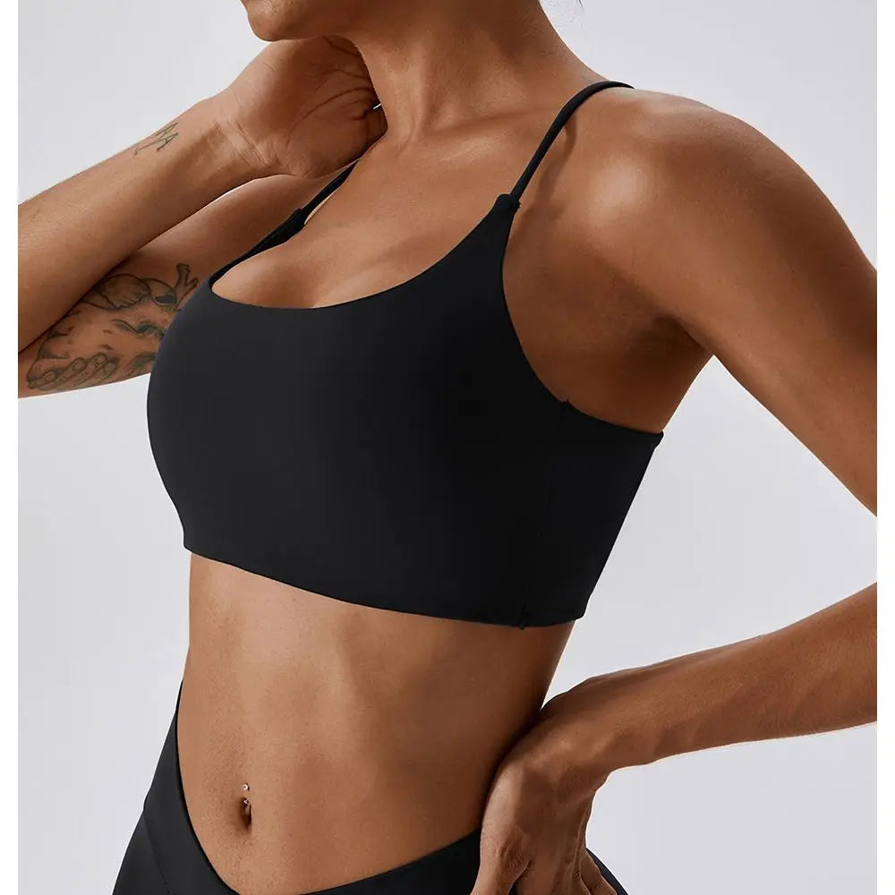 Solid Color U-Shaped Cross Back Sports Bra - Flexify Gear