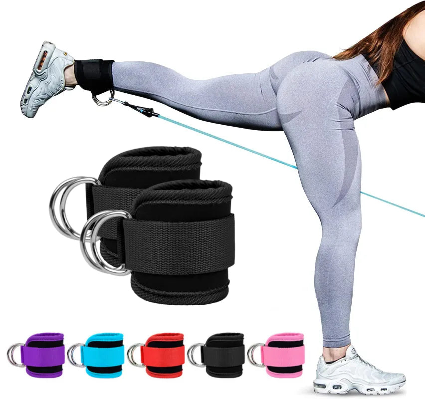 Double D-Ring Adjustable Ankle Straps for Dynamic Leg Training and Support - Flexify Gear